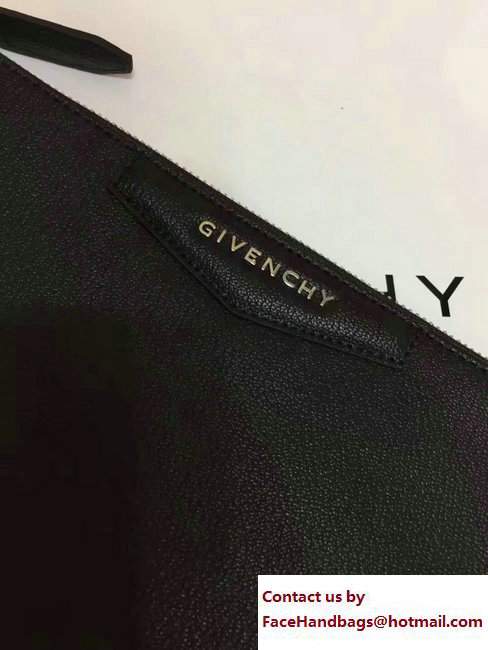 Givenchy Clutch Pouch Bag Light Gold Logo Black 2017
