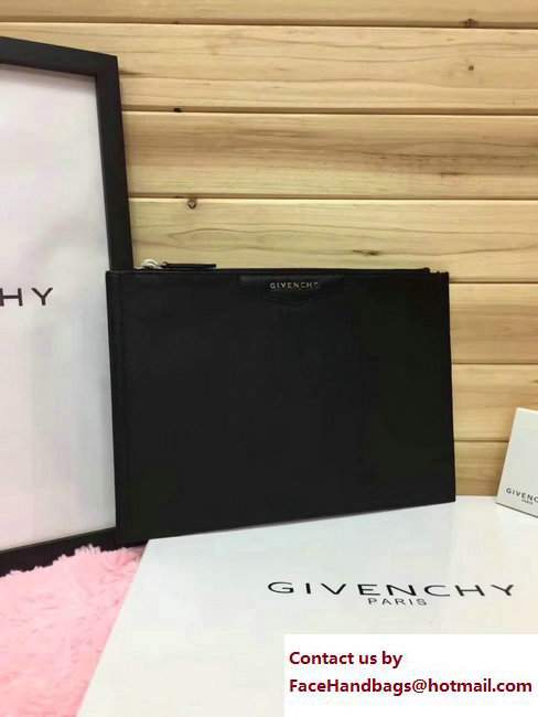 Givenchy Clutch Pouch Bag Light Gold Logo Black 2017