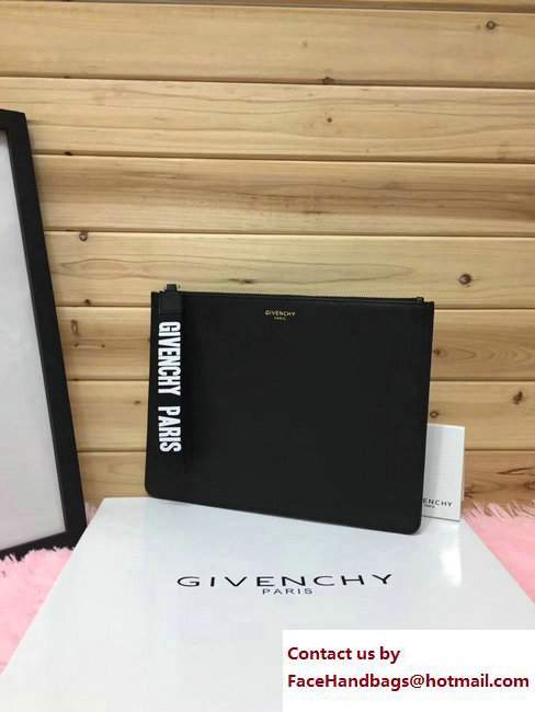 Givenchy Clutch Pouch Bag Logo Strap Black 2017