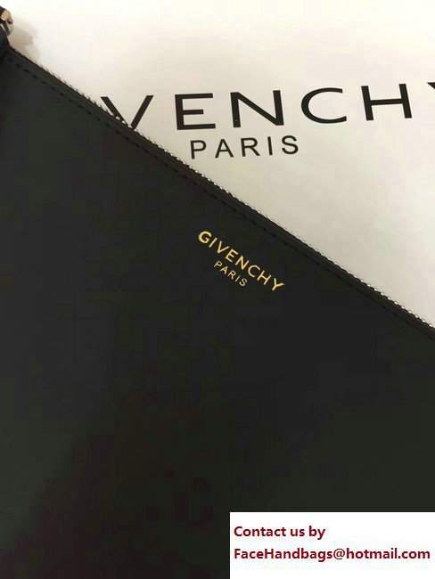 Givenchy Clutch Pouch Bag Logo Strap Black 2017