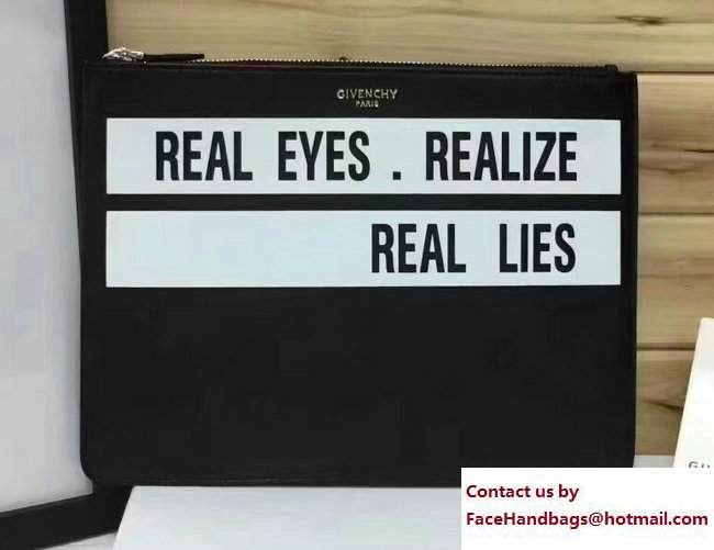 Givenchy Clutch Pouch Bag Real Eyes Realize Real Lies Black 2017