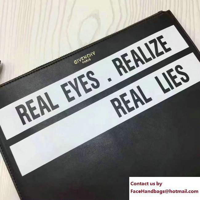 Givenchy Clutch Pouch Bag Real Eyes Realize Real Lies Black 2017 - Click Image to Close