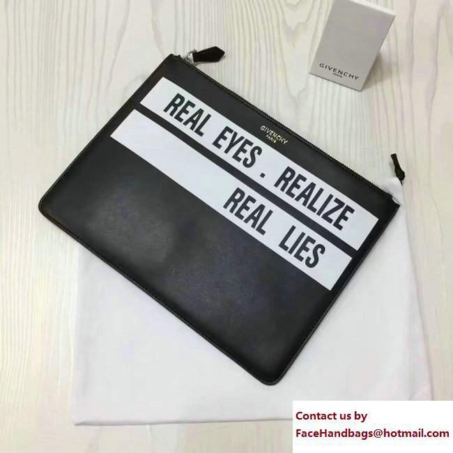 Givenchy Clutch Pouch Bag Real Eyes Realize Real Lies Black 2017