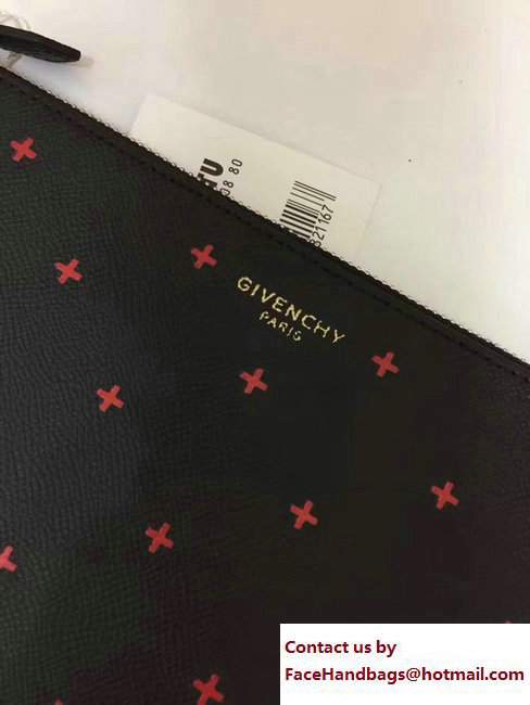 Givenchy Clutch Pouch Bag Red Cross Black 2017