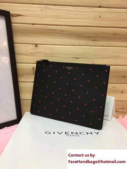 Givenchy Clutch Pouch Bag Red Cross Black 2017