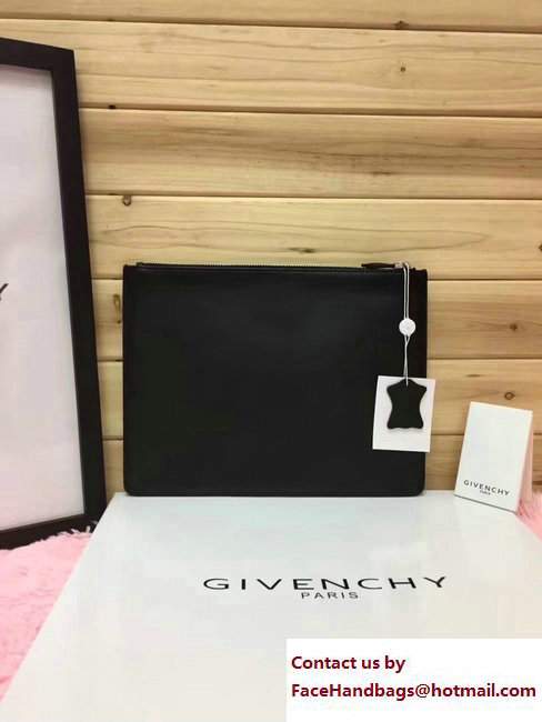 Givenchy Clutch Pouch Bag Red Logo Print Black 2017 - Click Image to Close