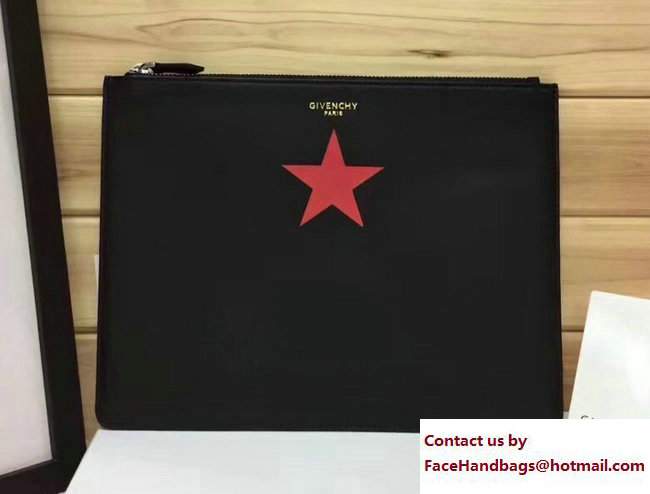 Givenchy Clutch Pouch Bag Red Star Black 2017 - Click Image to Close