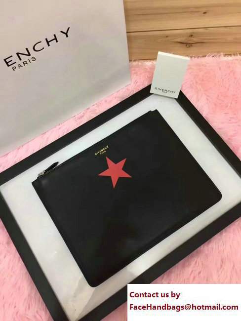 Givenchy Clutch Pouch Bag Red Star Black 2017 - Click Image to Close