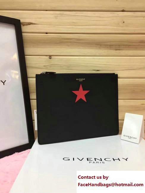Givenchy Clutch Pouch Bag Red Star Black 2017