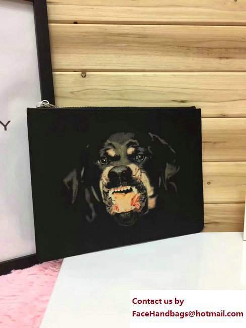Givenchy Clutch Pouch Bag Rottweiler Black 2017