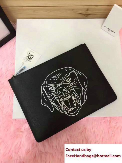 Givenchy Clutch Pouch Bag Rottweiler Print Black 2017 - Click Image to Close