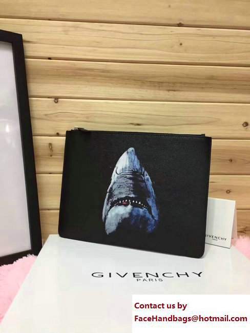 Givenchy Clutch Pouch Bag Shark Print Black 2017 - Click Image to Close