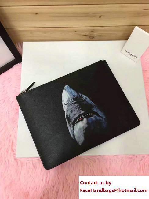 Givenchy Clutch Pouch Bag Shark Print Black 2017