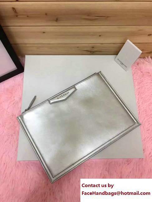 Givenchy Clutch Pouch Bag Silver 2017