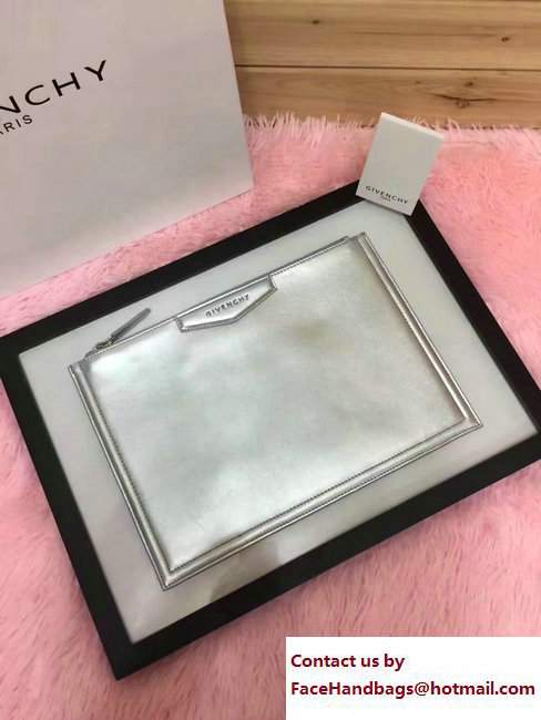 Givenchy Clutch Pouch Bag Silver 2017
