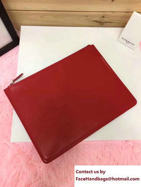 Givenchy Clutch Pouch Bag Smooth Red 2017