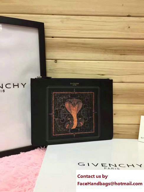 Givenchy Clutch Pouch Bag Snake Black 2017