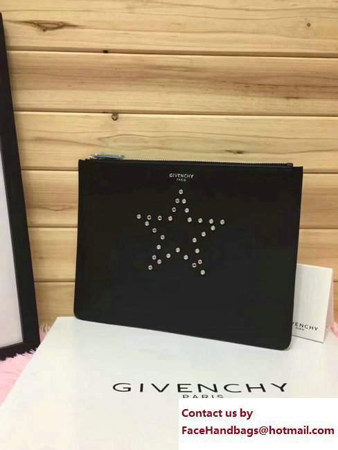 Givenchy Clutch Pouch Bag Star Crystal Black 2017
