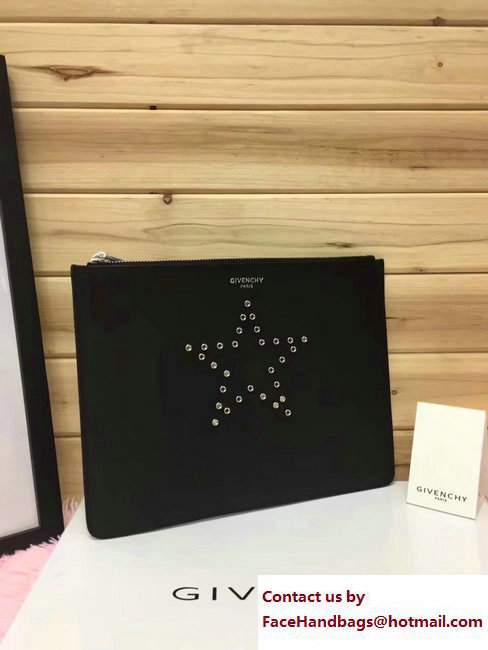 Givenchy Clutch Pouch Bag Star Crystal Black 2017