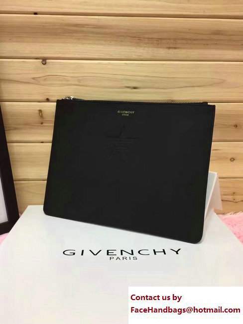Givenchy Clutch Pouch Bag Star Embossed Black 2017