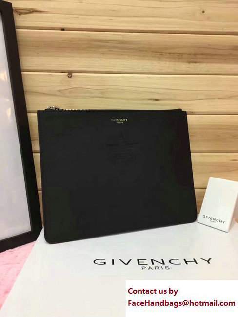 Givenchy Clutch Pouch Bag Star Embossed Black 2017
