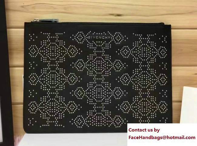 Givenchy Clutch Pouch Bag Studded Black 2017