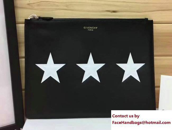 Givenchy Clutch Pouch Bag Three White Star Black 2017