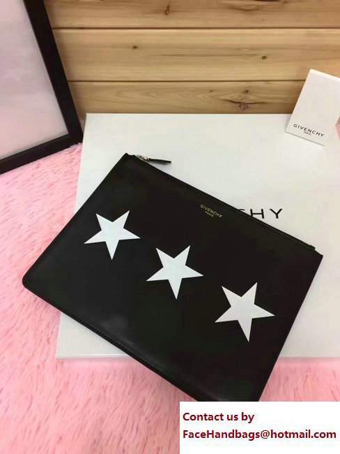 Givenchy Clutch Pouch Bag Three White Star Black 2017