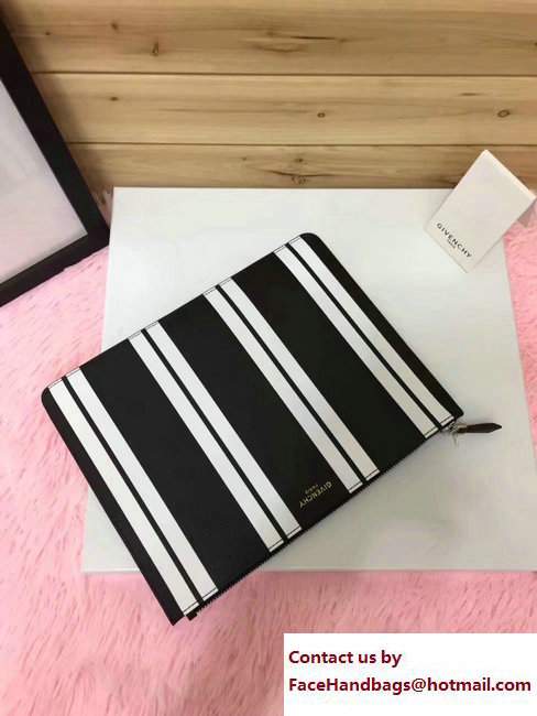 Givenchy Clutch Pouch Bag Vertical White Stripe Black 2017 - Click Image to Close