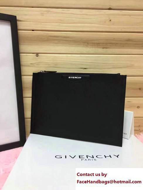 Givenchy Clutch Pouch Bag White Logo Black 2017