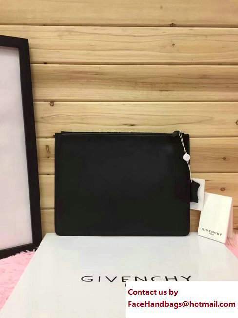 Givenchy Clutch Pouch Bag White Logo Print Black 2017 - Click Image to Close