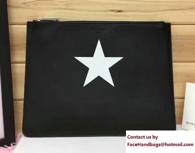 Givenchy Clutch Pouch Bag White Star Black 2017 - Click Image to Close