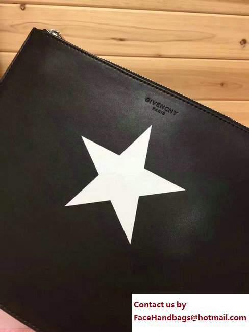 Givenchy Clutch Pouch Bag White Star Black 2017