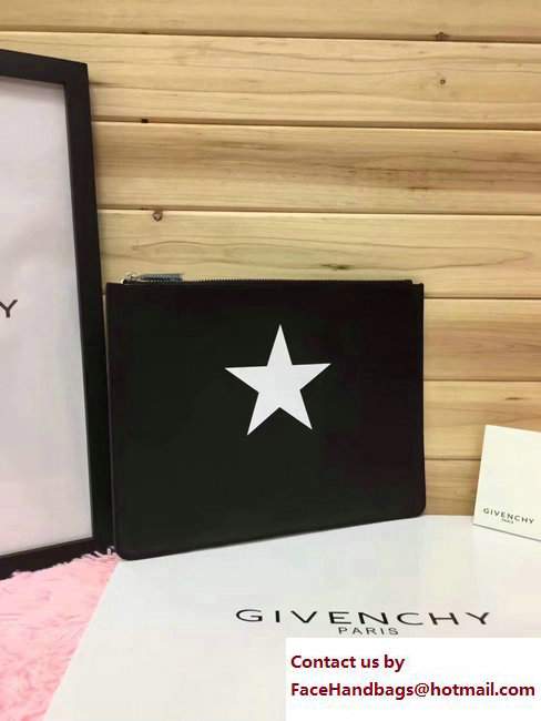 Givenchy Clutch Pouch Bag White Star Black 2017
