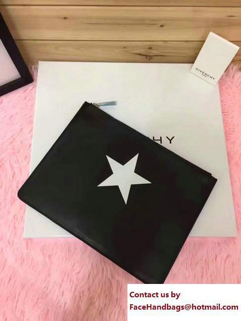 Givenchy Clutch Pouch Bag White Star Black 2017 - Click Image to Close