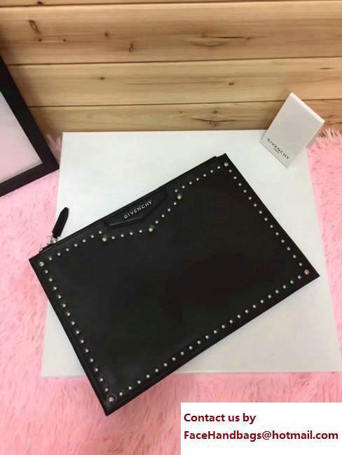 Givenchy Clutch Pouch Large Bag Studded Black 2017