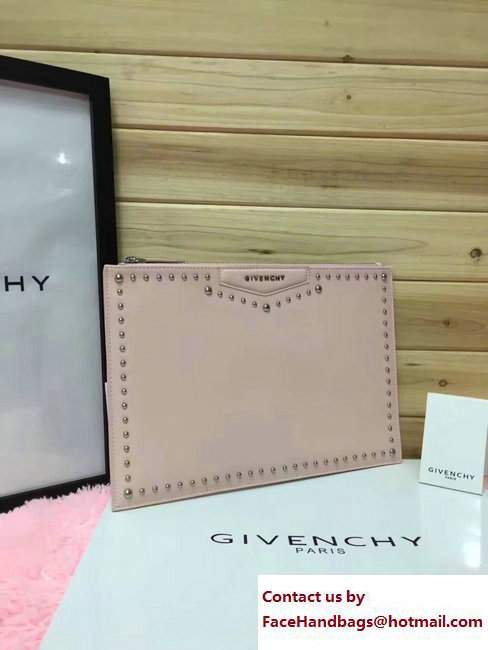 Givenchy Clutch Pouch Large Bag Studded Light Pink 2017 - Click Image to Close