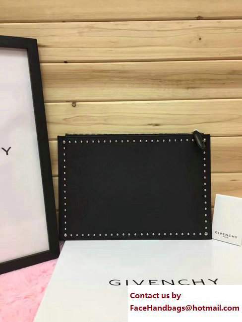 Givenchy Clutch Pouch Large Bag Studded Red Bambi Print Black 2017
