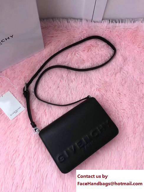 Givenchy Logo Embossment Shoulder Bag Black 2017 - Click Image to Close