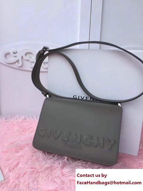 Givenchy Logo Embossment Shoulder Bag Gray 2017