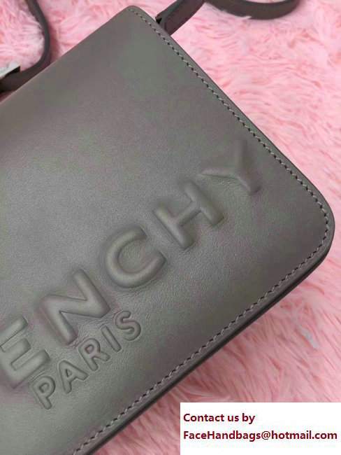 Givenchy Logo Embossment Shoulder Bag Gray 2017 - Click Image to Close