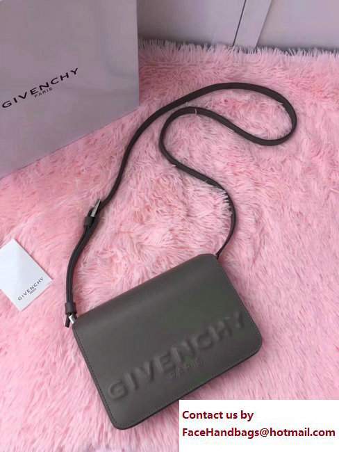 Givenchy Logo Embossment Shoulder Bag Gray 2017 - Click Image to Close