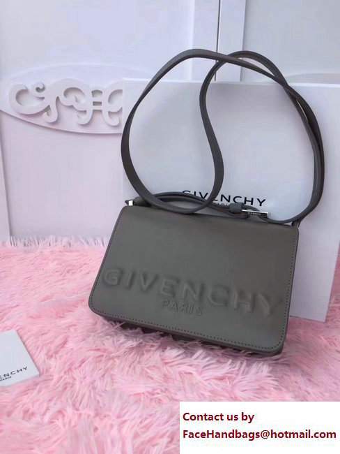 Givenchy Logo Embossment Shoulder Bag Gray 2017