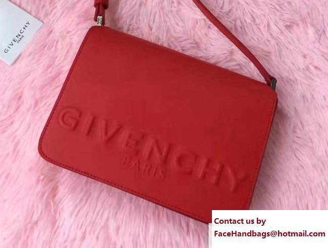 Givenchy Logo Embossment Shoulder Bag Red 2017 - Click Image to Close