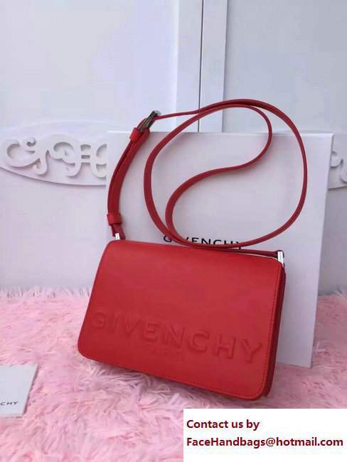 Givenchy Logo Embossment Shoulder Bag Red 2017
