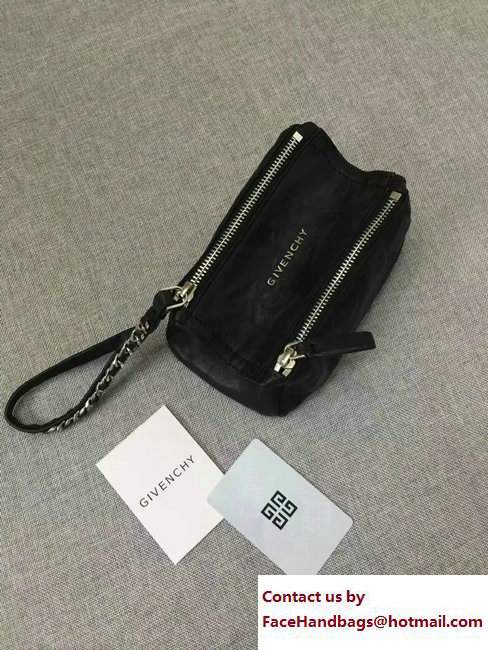 Givenchy Pandora Beauty Pouch Cosmetic Bag Washed Black