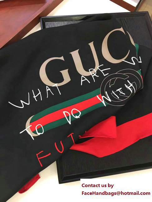 Gucci Coco CapitaN Vintage Logo Silk Scarf 494006 Black 2017