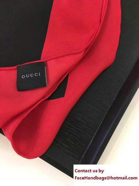 Gucci Coco CapitaN Vintage Logo Silk Scarf 494006 Black 2017 - Click Image to Close