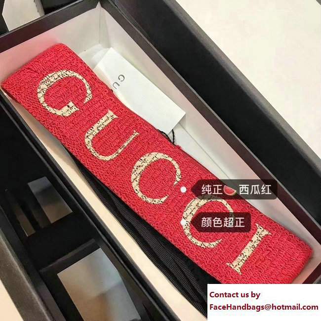 Gucci Elastic Headband 491820 Melon Red 2017