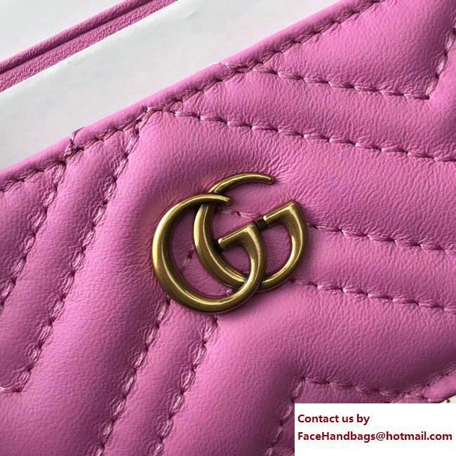 Gucci GG Marmont Card Case 443127 Dark Pink 2017